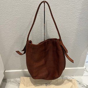 Brown woven leather Cole Haan purse